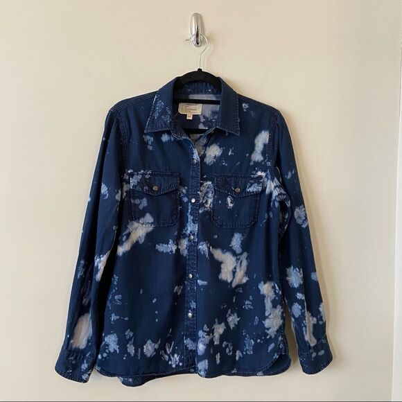Current Elliott-Acid Washed Dark Wash Denim Button Down (Size:3) - Picture 1 of 10